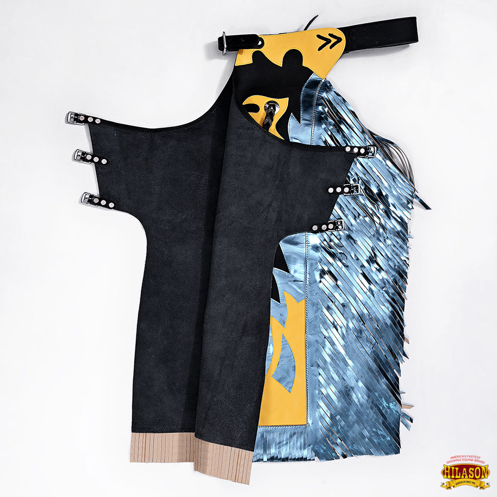 Hilason Pro Rodeo Bull Riding Chaps Youth Genuine Leather Large