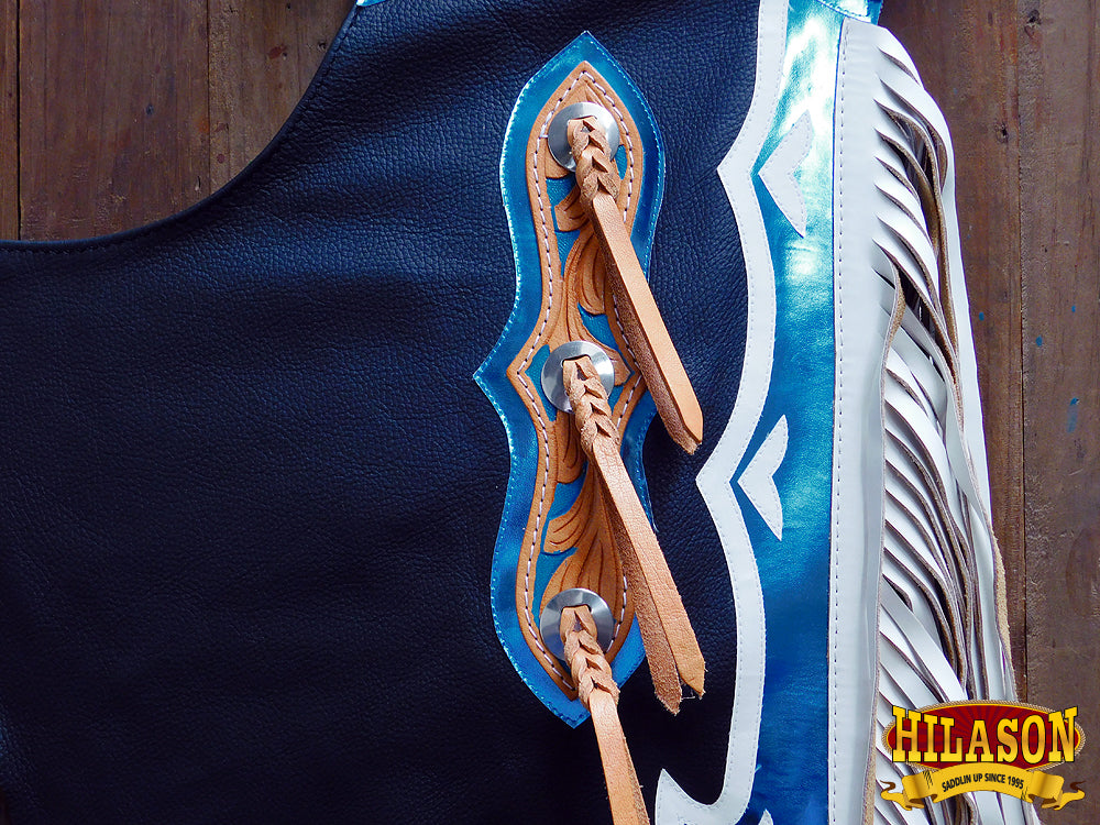 Hilason Handmade Genuine Leather Chaps Adult Handtooled Rodeo Bull Riding