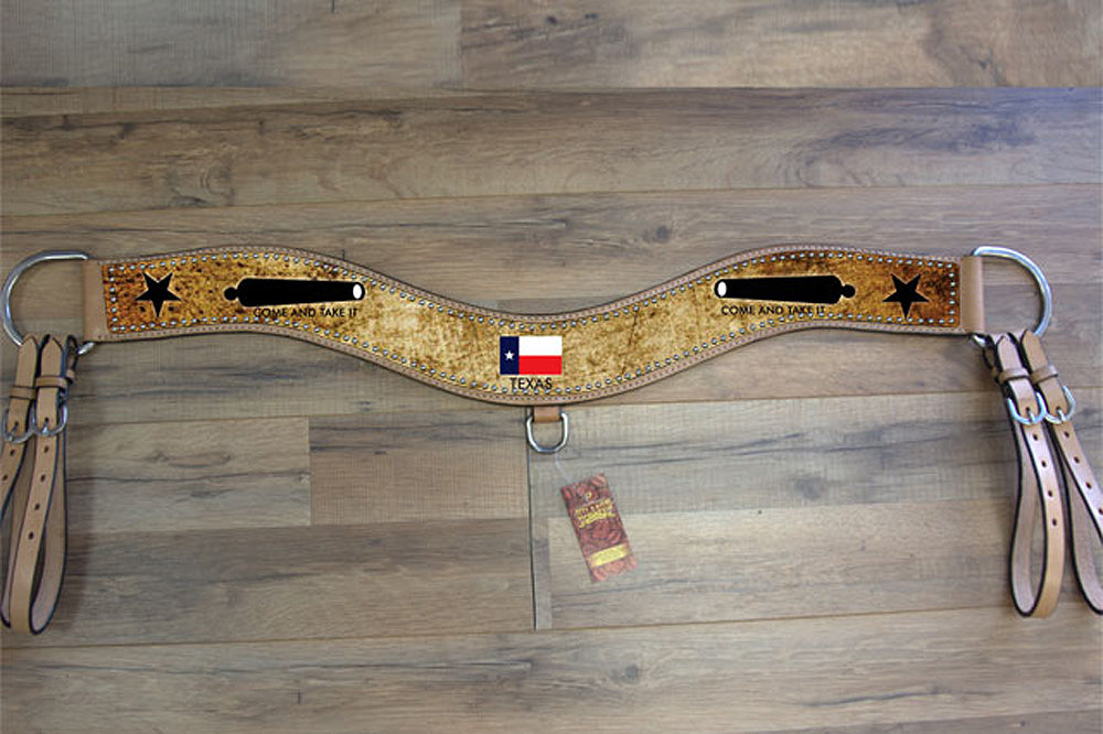 Hilason Western Horse Tripping Breast Collar Texas Flag American Leather