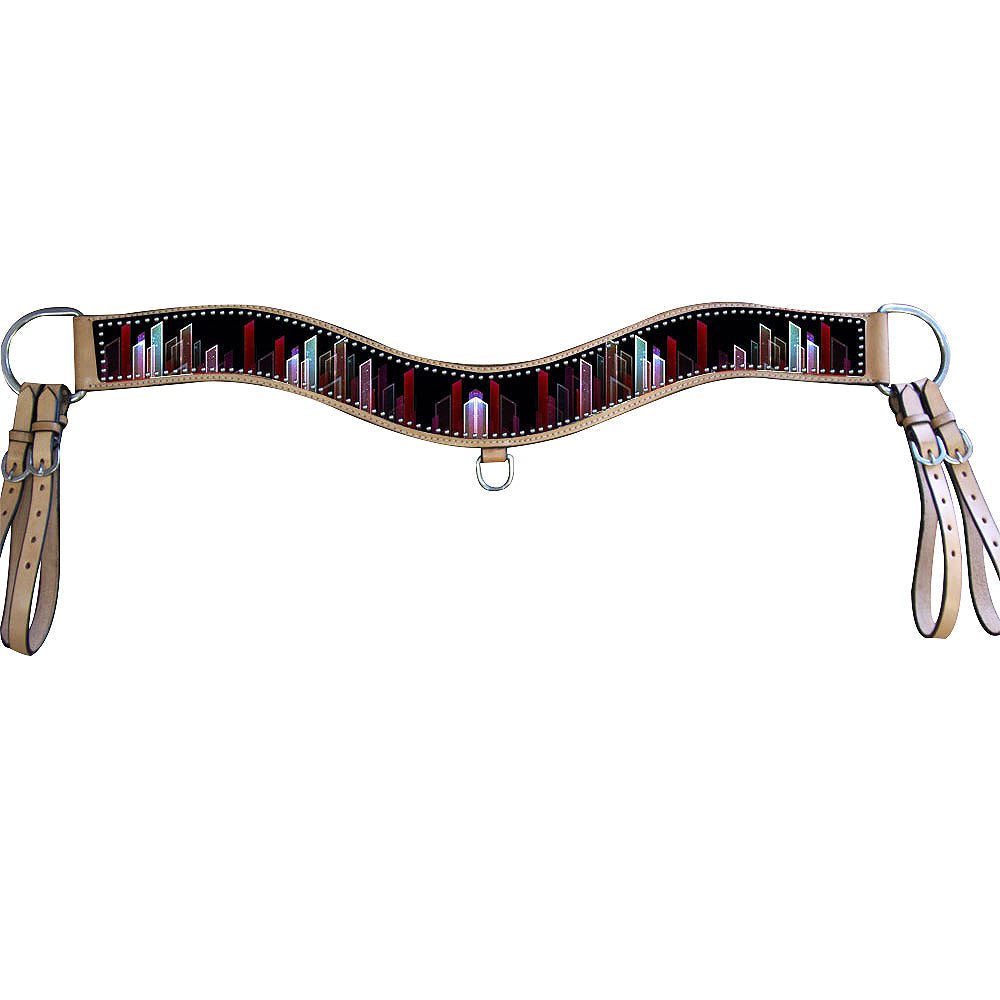 Hilason Western Horse Breast Collar American Leather Mirror Design