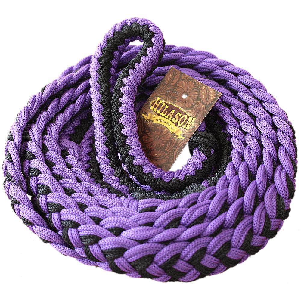 Hilason Braided Poly Barrel Racing Contest Flat Reins 1" X  8Ft Tan Black