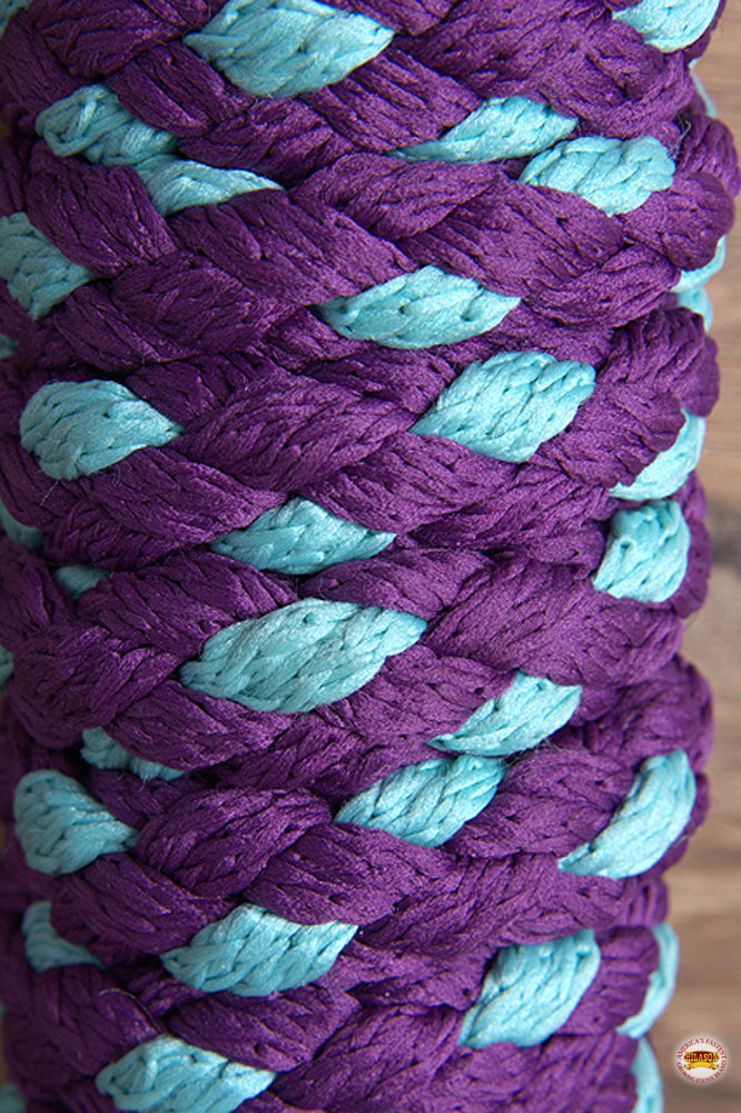 HILASON Horse Roping Lead Rope Riding Poly 1/4 In X 8 Ft Purple-Turquoise