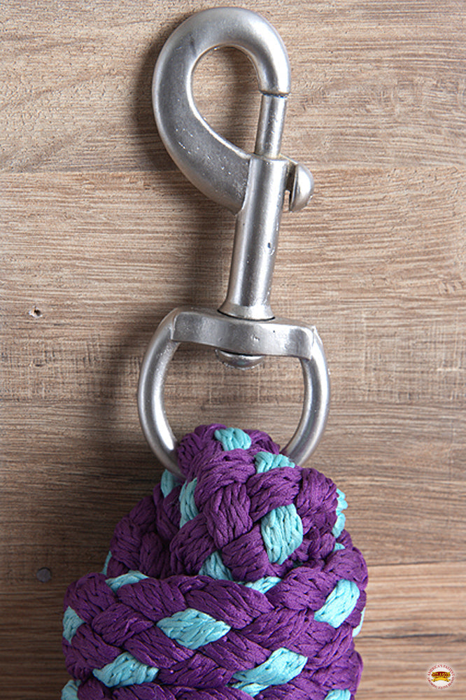 HILASON Horse Roping Lead Rope Riding Poly 1/4 In X 8 Ft Purple-Turquoise