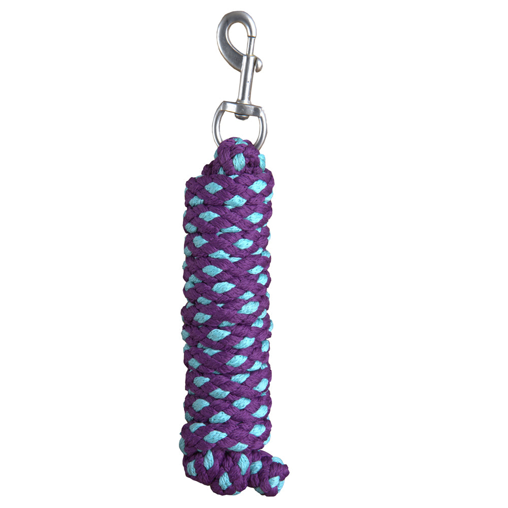 HILASON Horse Roping Lead Rope Riding Poly 1/4 In X 8 Ft Purple-Turquoise