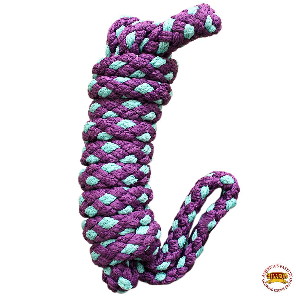 Hilason Horse Riding Poly Lead Rope 1/4" X 9 Ft. Red Turquoise