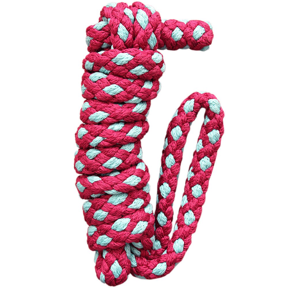 Hilason Horse Riding Poly Lead Rope 1/4" X 9 Ft. Red Turquoise