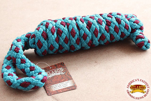 Hilason Horse Riding Poly Lead Rope 1/4" X 9 Ft. Red Turquoise