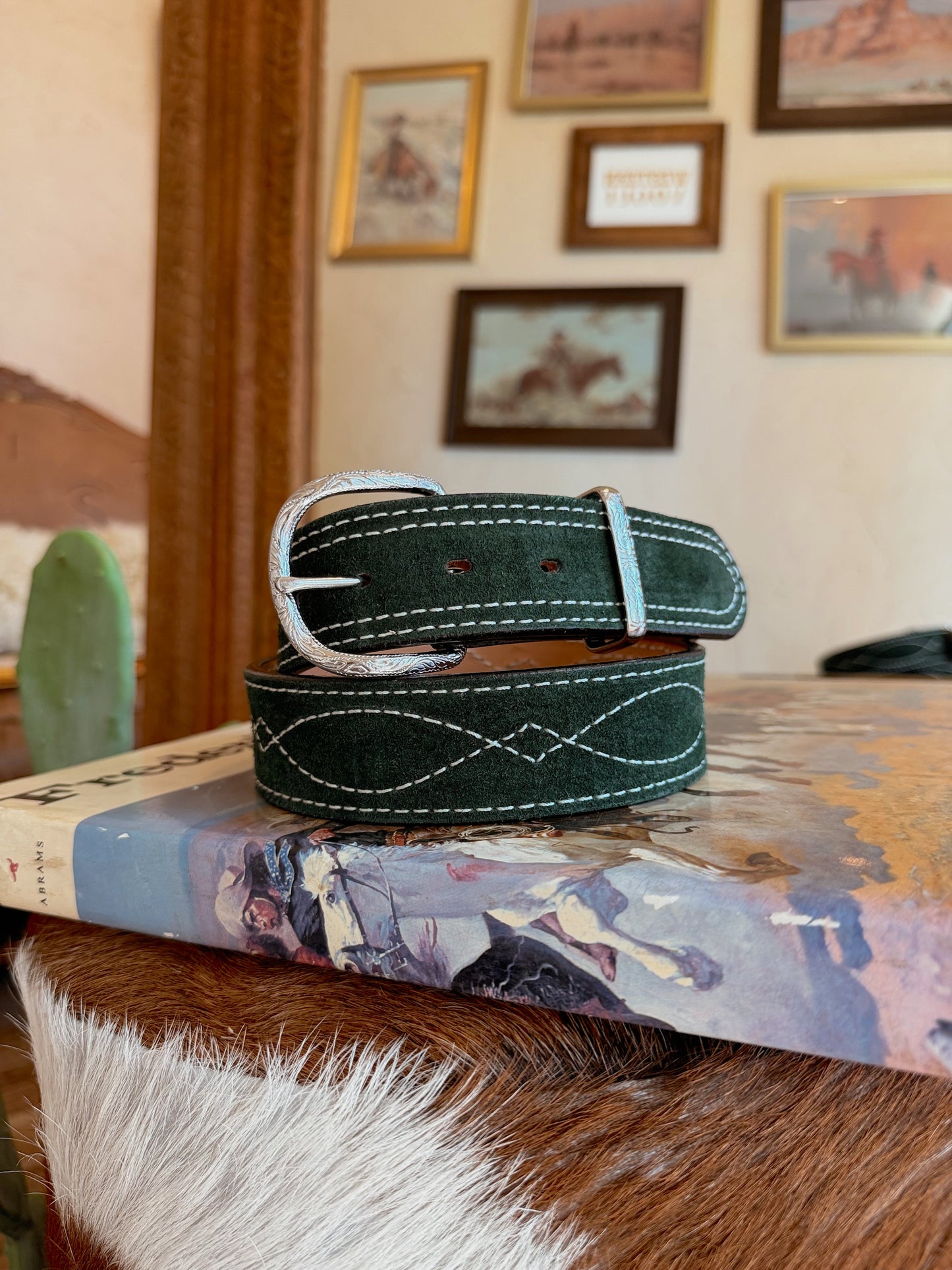 The Gunslinger Belt in Forest Green
