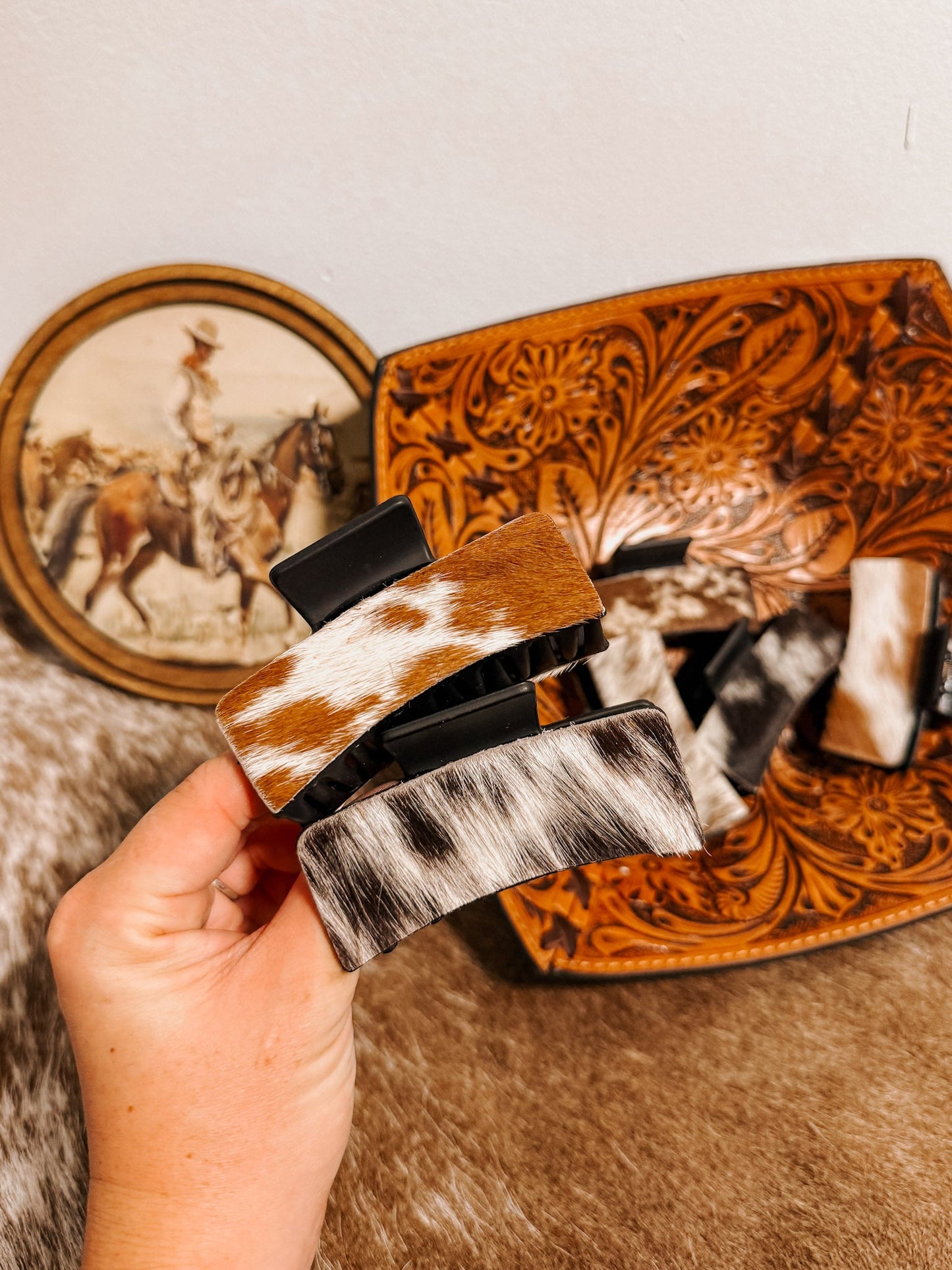 Cowhide Claw Clip