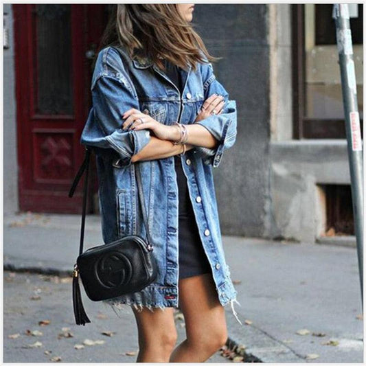 Cowgirl Chic Boyfriend Denim Jacket | Distressed & Stylish Western Outerwear