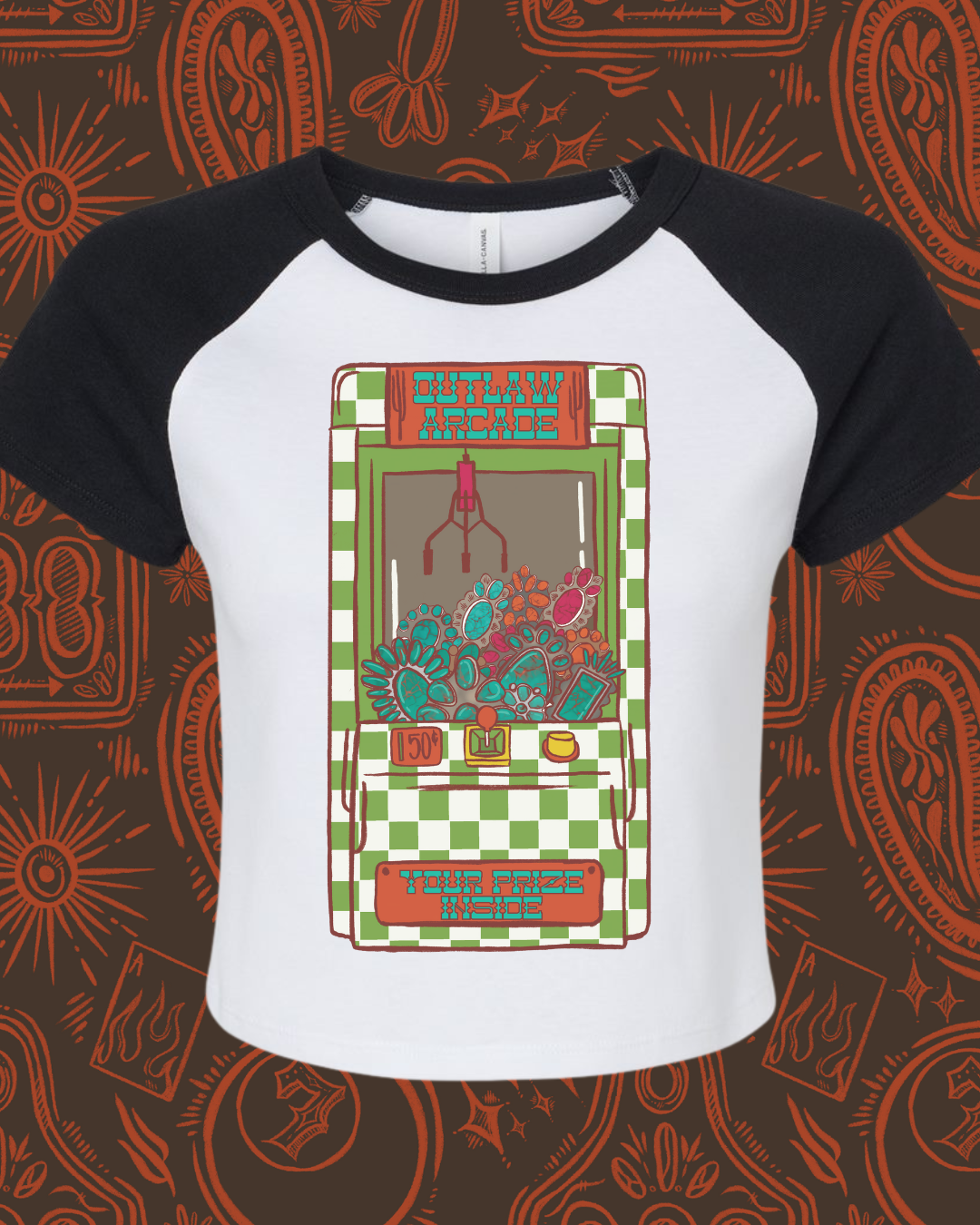 Outlaw Arcade Raglan baby tee