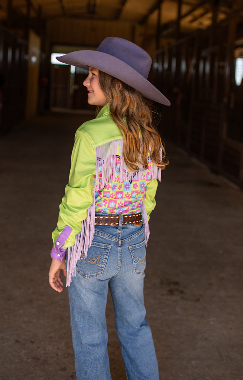 *YOUTH* DAISY DAYS PERFORMANCE RODEO SHIRT