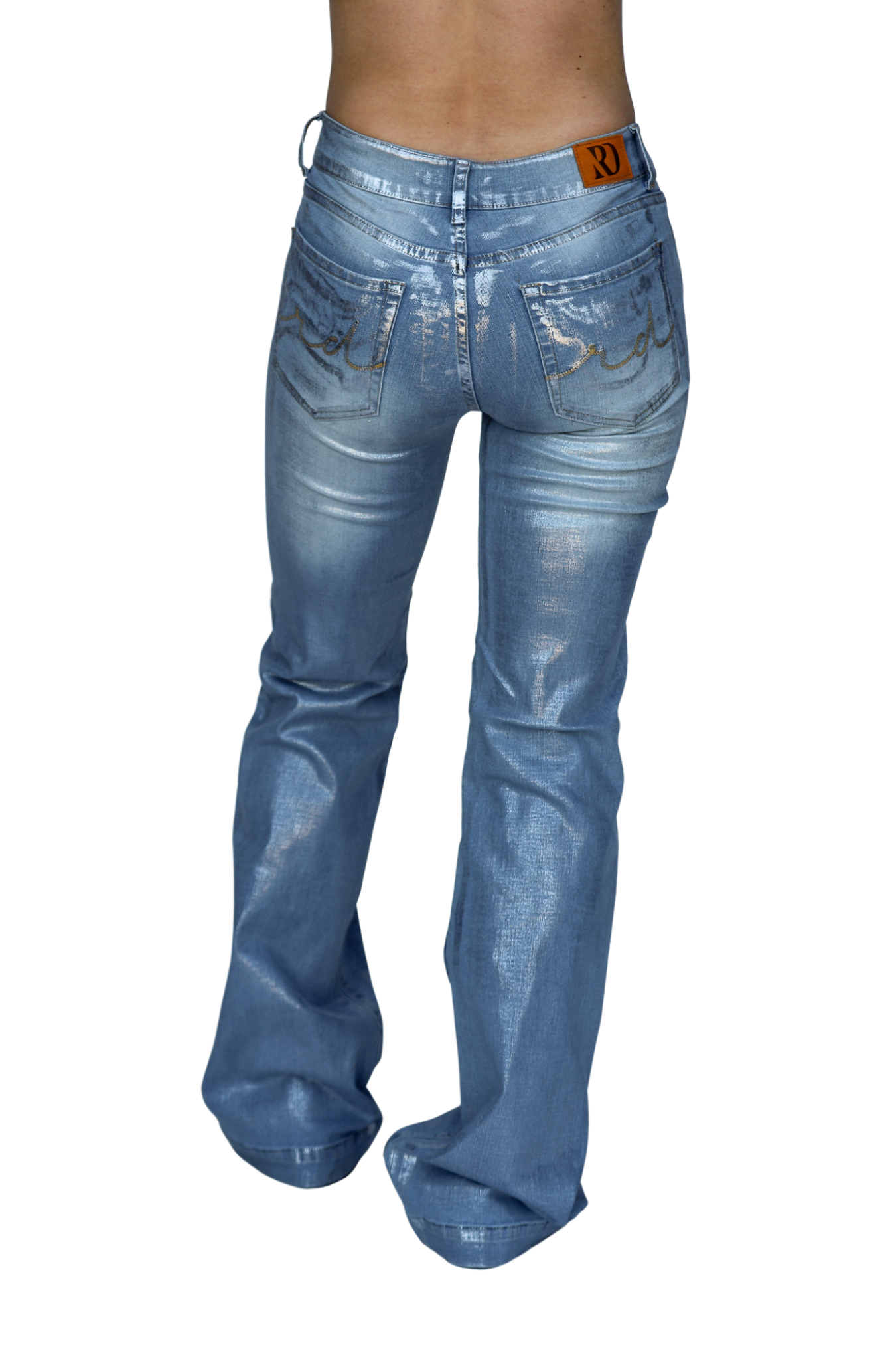 SIGNATURE TROUSERS - SILVER WASHED METALLIC