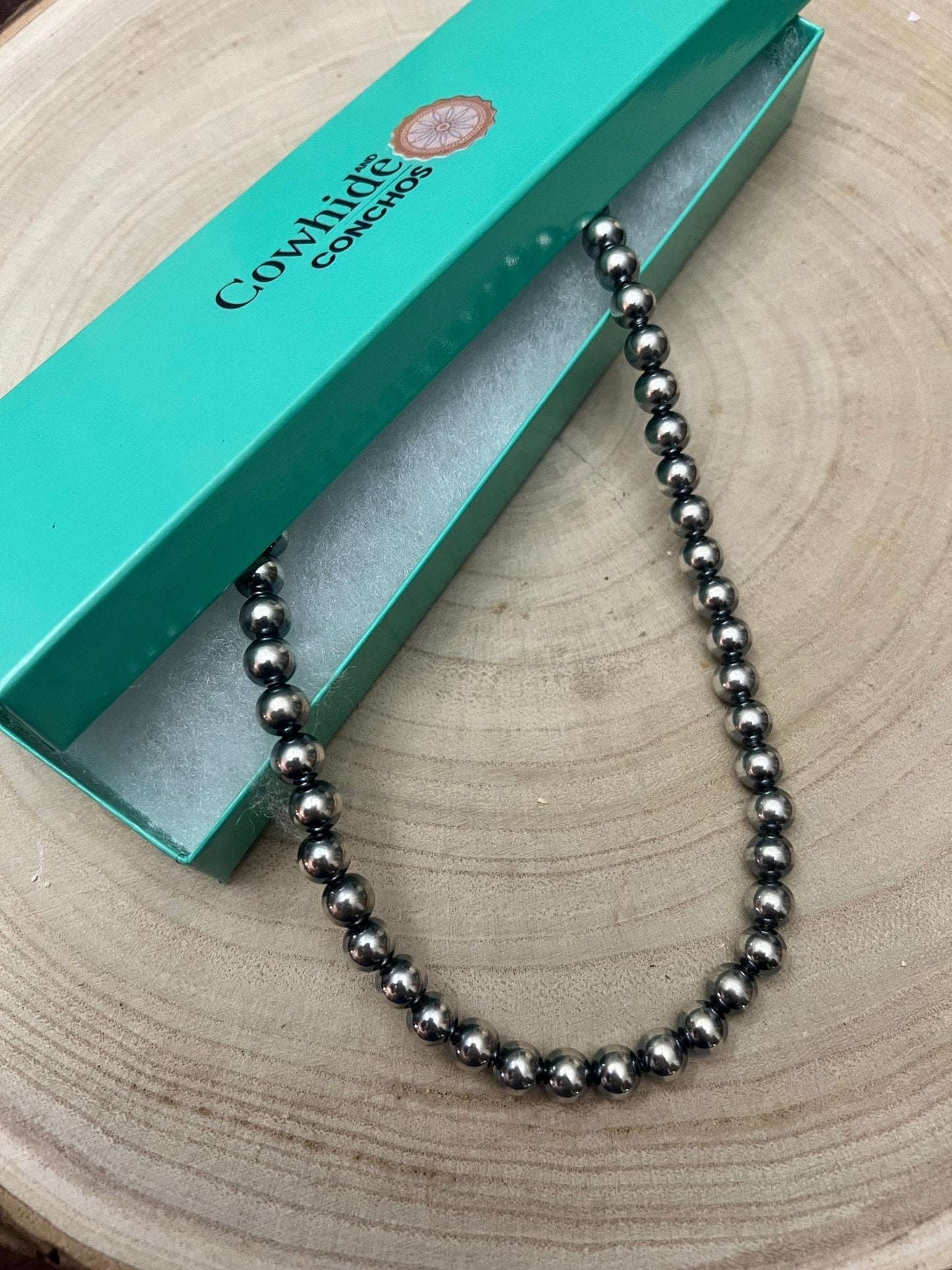 8mm Sterling Pearl Necklace — 18 inch