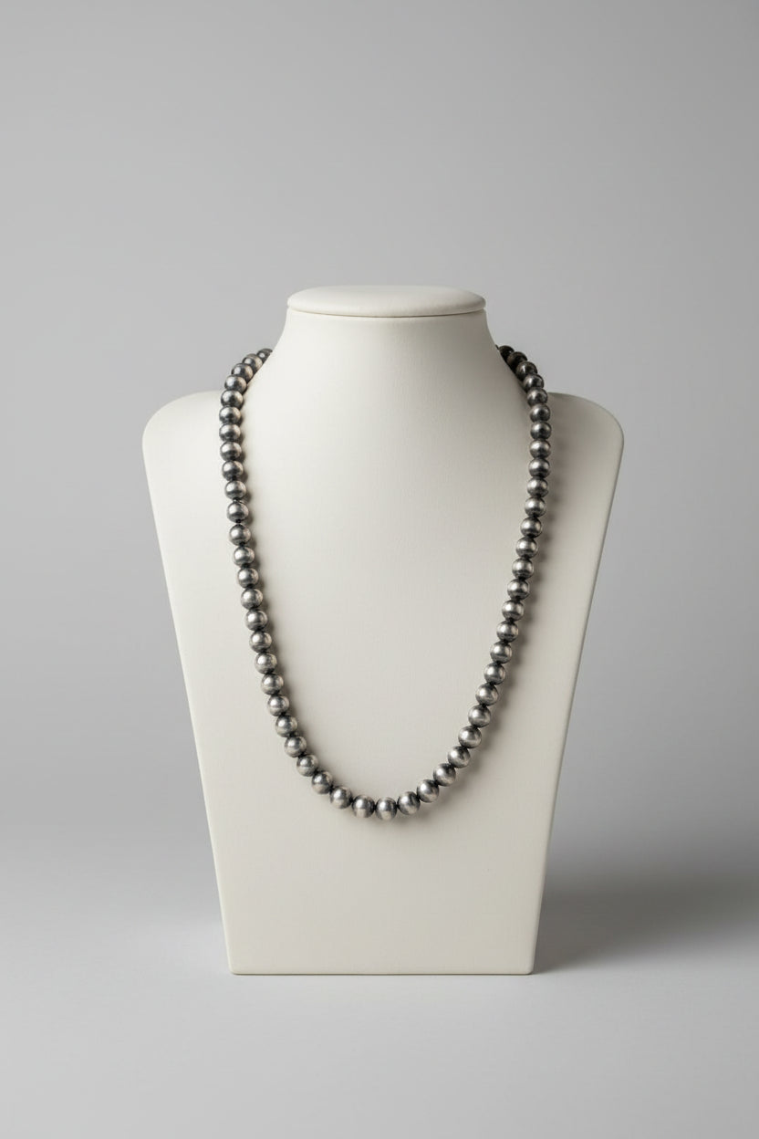 8mm Sterling Silver Pearl Necklace - Various Lengths