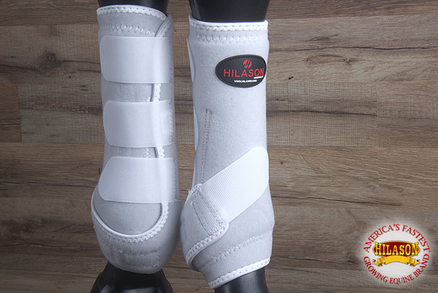Large Hilason Horse Medicine Sports Boots Front Leg White