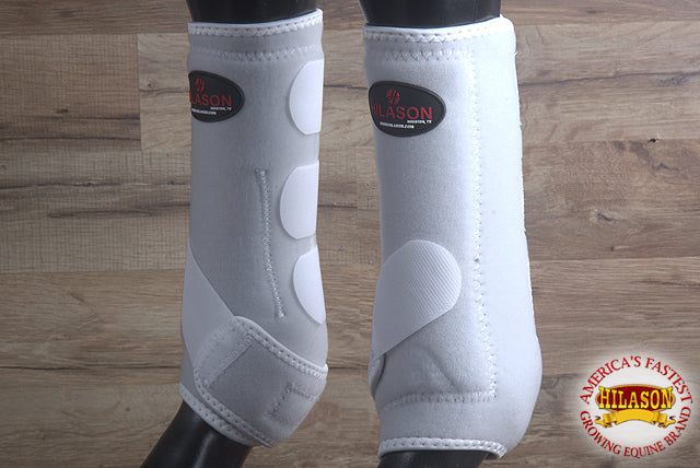 Large Hilason Horse Medicine Sports Boots Front Leg White