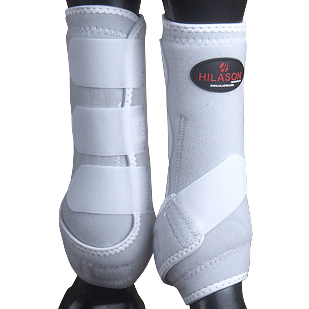 Large Hilason Horse Medicine Sports Boots Front Leg White