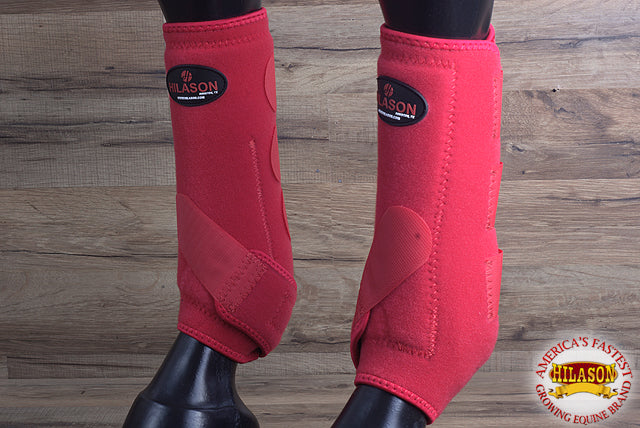 Large Hilason Horse Medicine Sports Boots Rear Hind Leg Red
