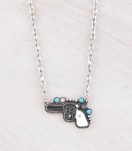 Pistol Pendant Necklace