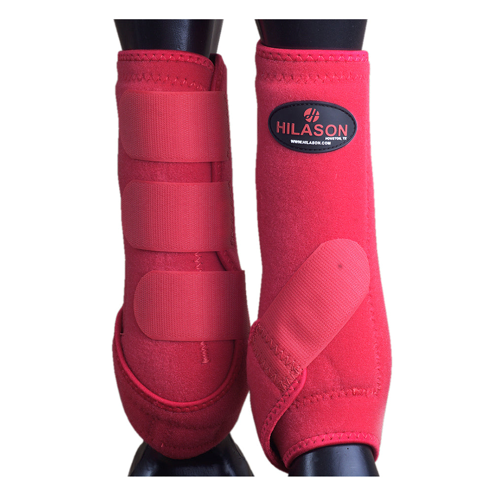 Large Hilason Horse Medicine Sports Boots Rear Hind Leg Red