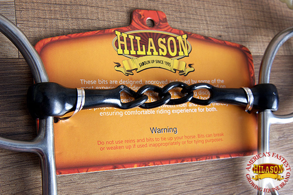 Hilason Western Horse Mouth Stainless Steel Ring Combo Snaffle Hackamore Bit