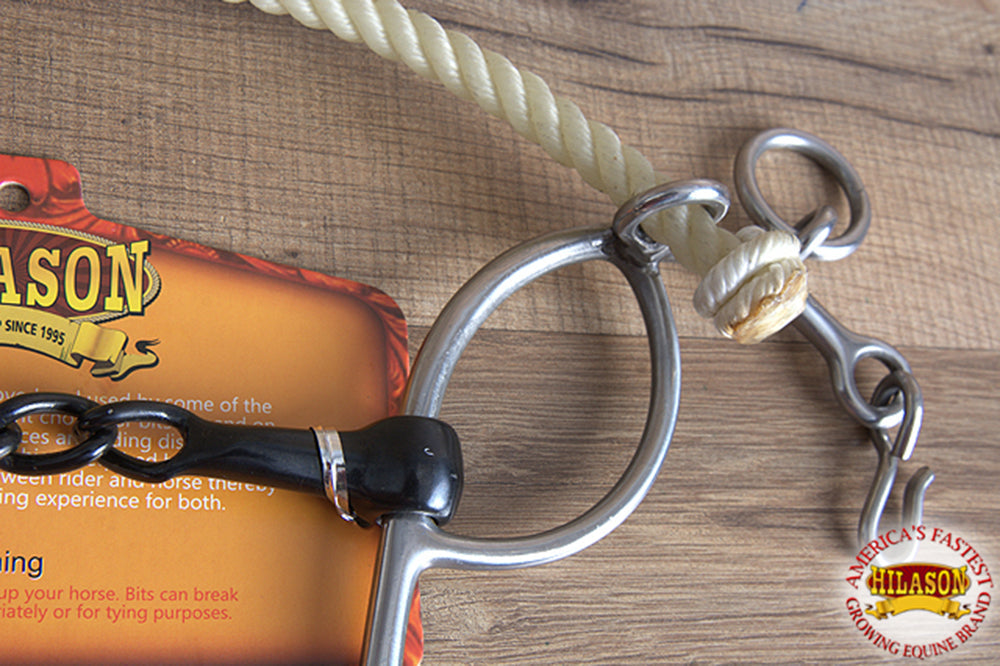 Hilason Western Horse Mouth Stainless Steel Ring Combo Snaffle Hackamore Bit