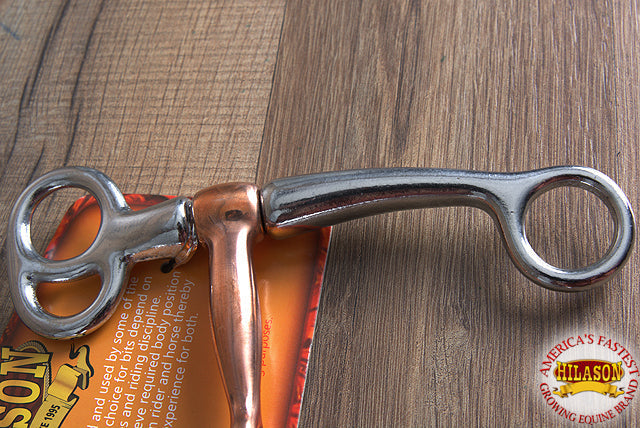 4-3/4" Hilason Malleable Iron Horse Copper Snaffle Breaking Mouth Bit