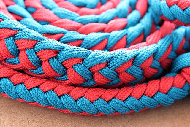 Hilason Braided Poly Barrel Racing Contest Reins Flat 1" X 8Ft Red Blue