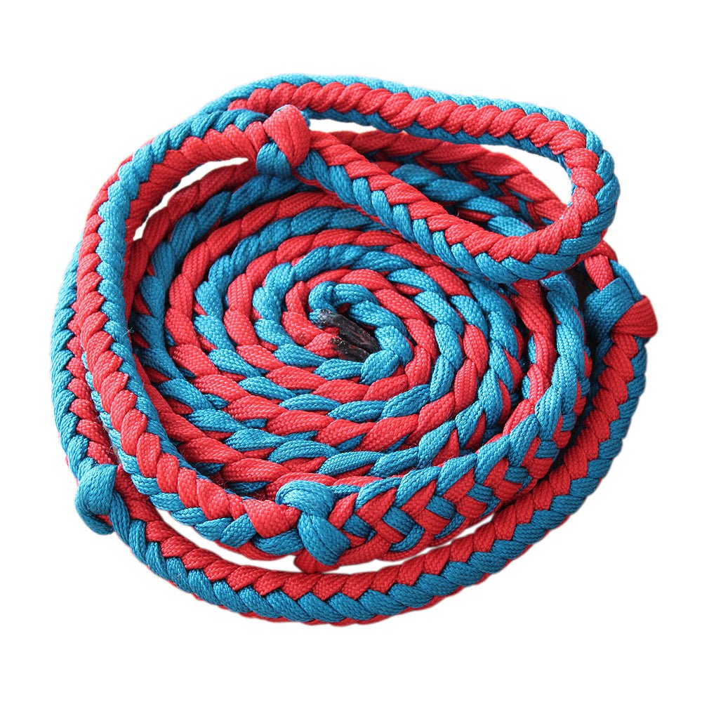 Hilason Braided Poly Barrel Racing Contest Reins Flat 1" X 8Ft Red Blue