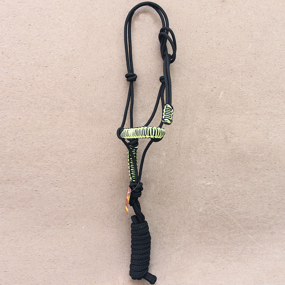 HILASON Western Horse Poly Rope Tied Adjustable Halter 8 Ft Lead Rope