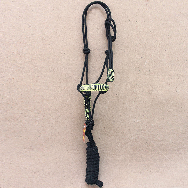 HILASON Western Horse Poly Rope Tied Adjustable Halter 8 Ft Lead Rope