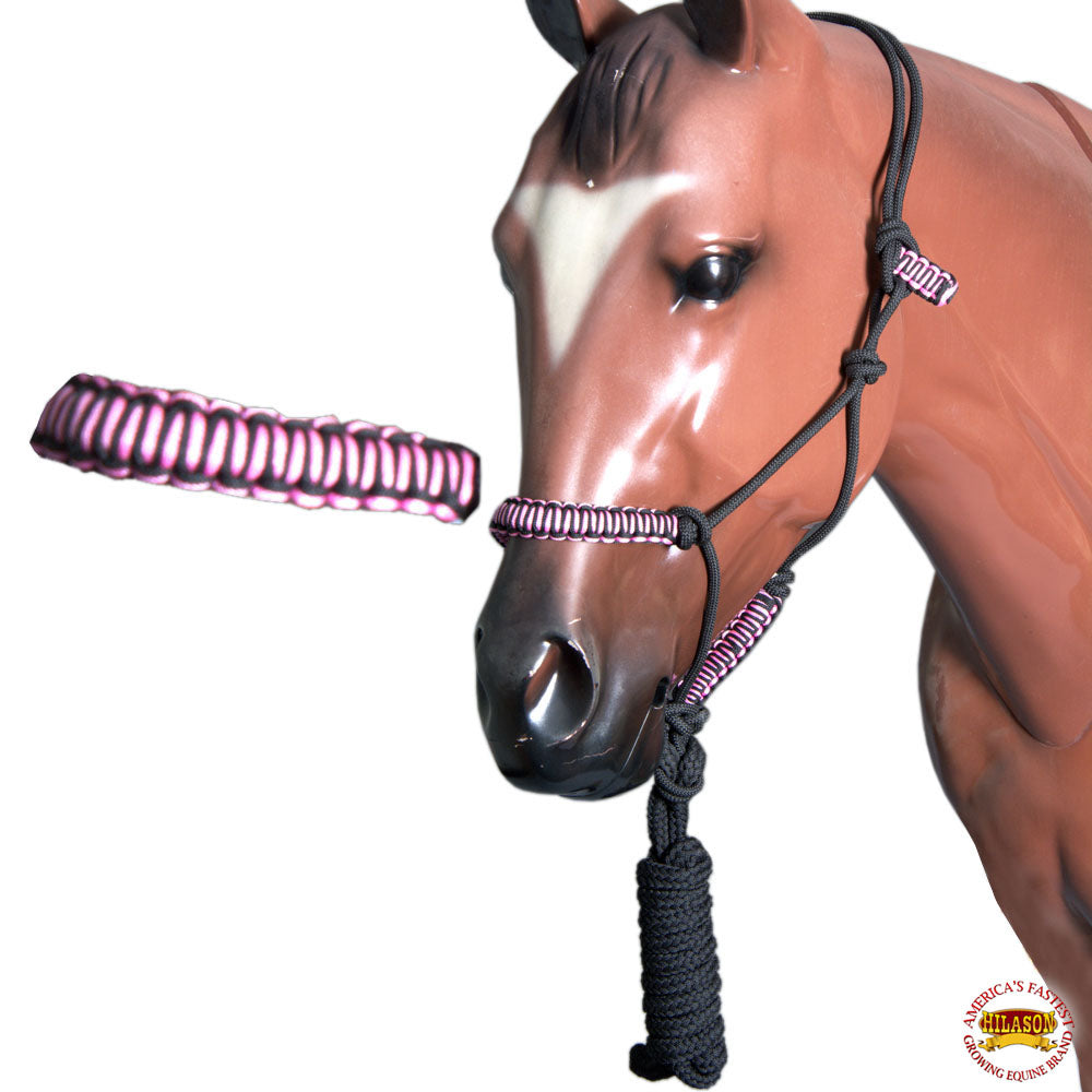 HILASON Western Horse Poly Rope Tied Adjustable Halter 8 Ft Lead Rope