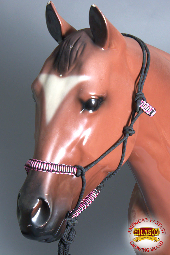 HILASON Western Horse Poly Rope Tied Adjustable Halter 8 Ft Lead Rope