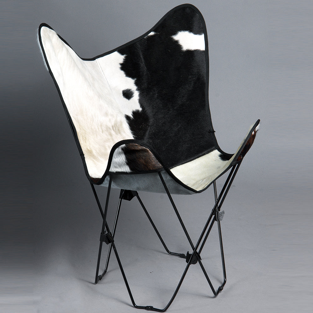 Made In USA Genuine Leather Butterfly Chair Folding Modern Sling Seat