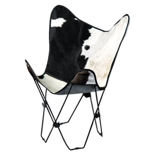 Made In USA Genuine Leather Butterfly Chair Folding Modern Sling Seat