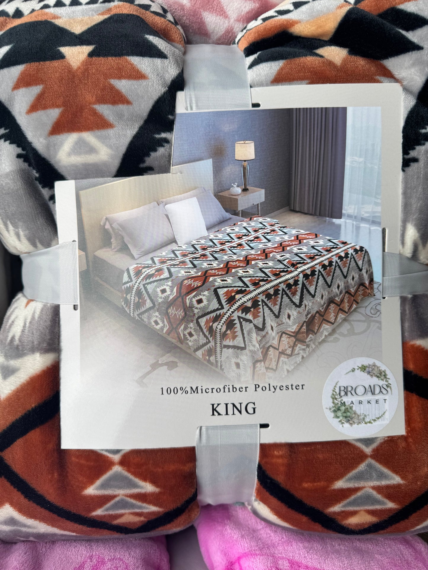 Langley Brown & Grey Aztec Blanket