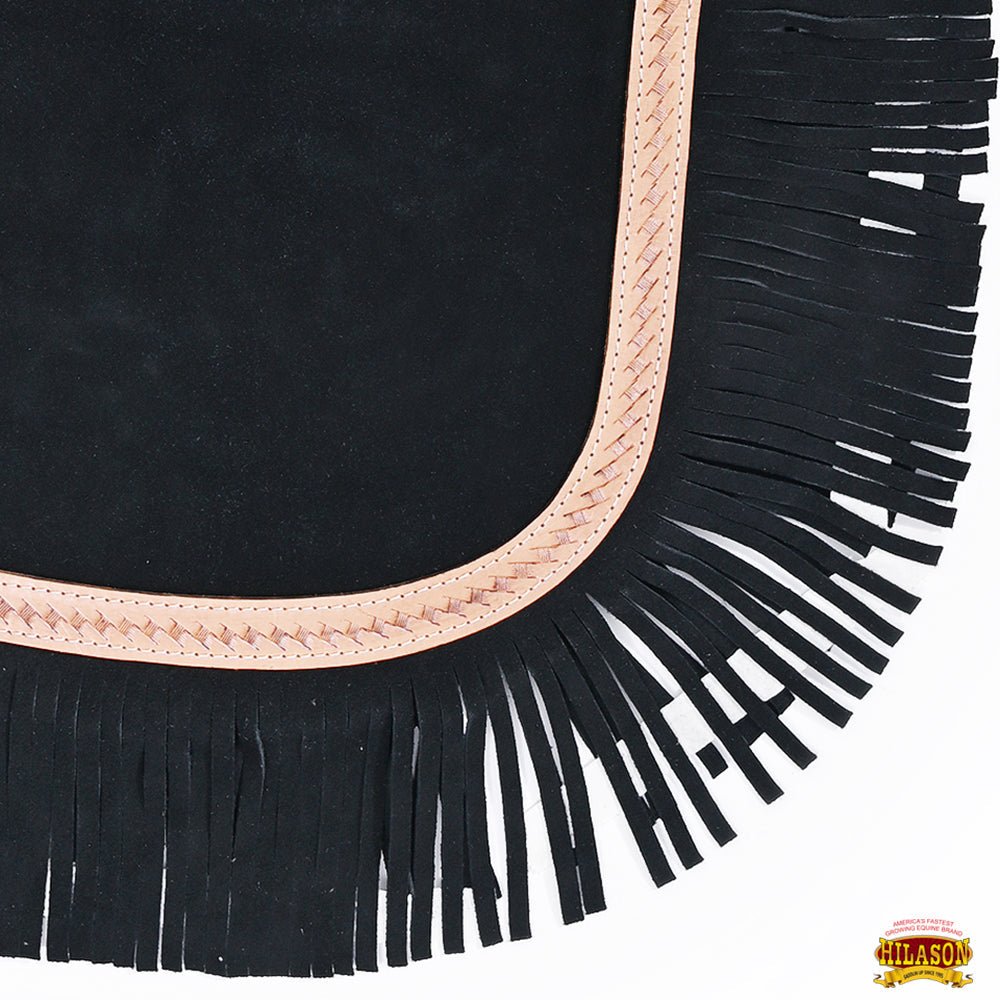 Hilason Western Bull Riding Chinks Chaps Adult Pro Rodeo Bronc Leather Black