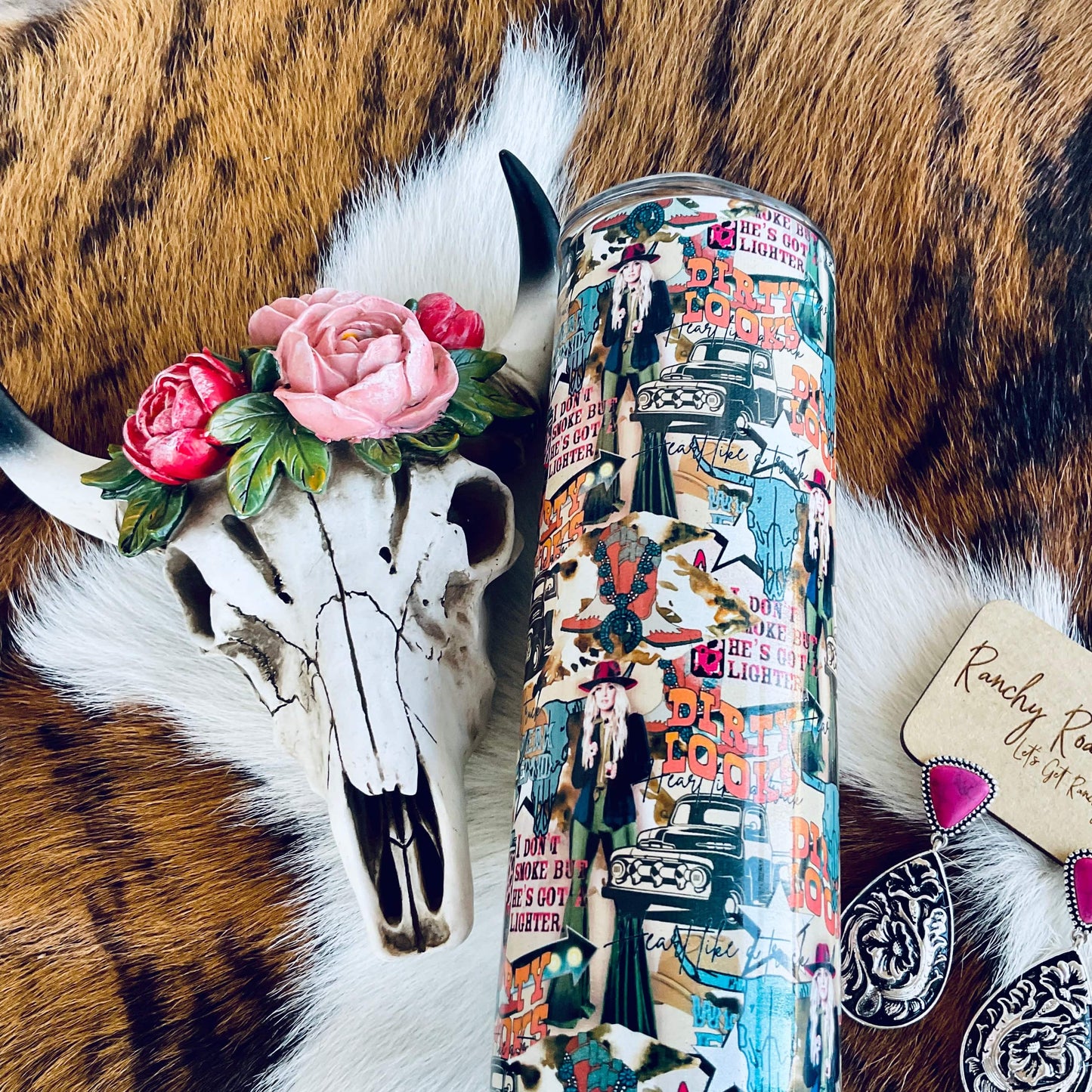 Western Girly College 20oz Skinny Tumbler