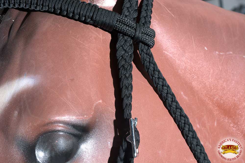 Black Horse Bridle Headstall Flat Braided Paracord By Hilason