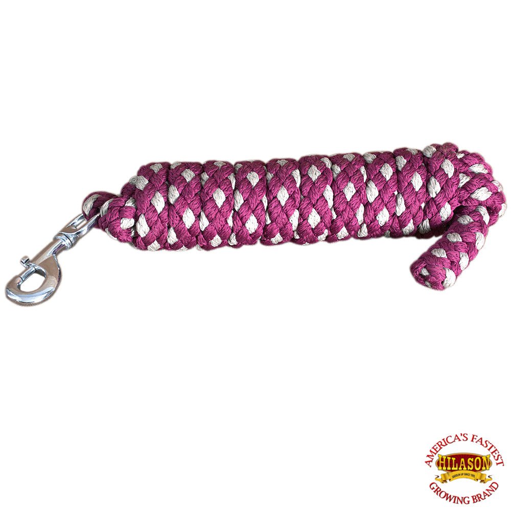 Horse Riding Poly Horse Roping Lead Rope Fuchsia 1/4X 8 Ft Snaps Hilason