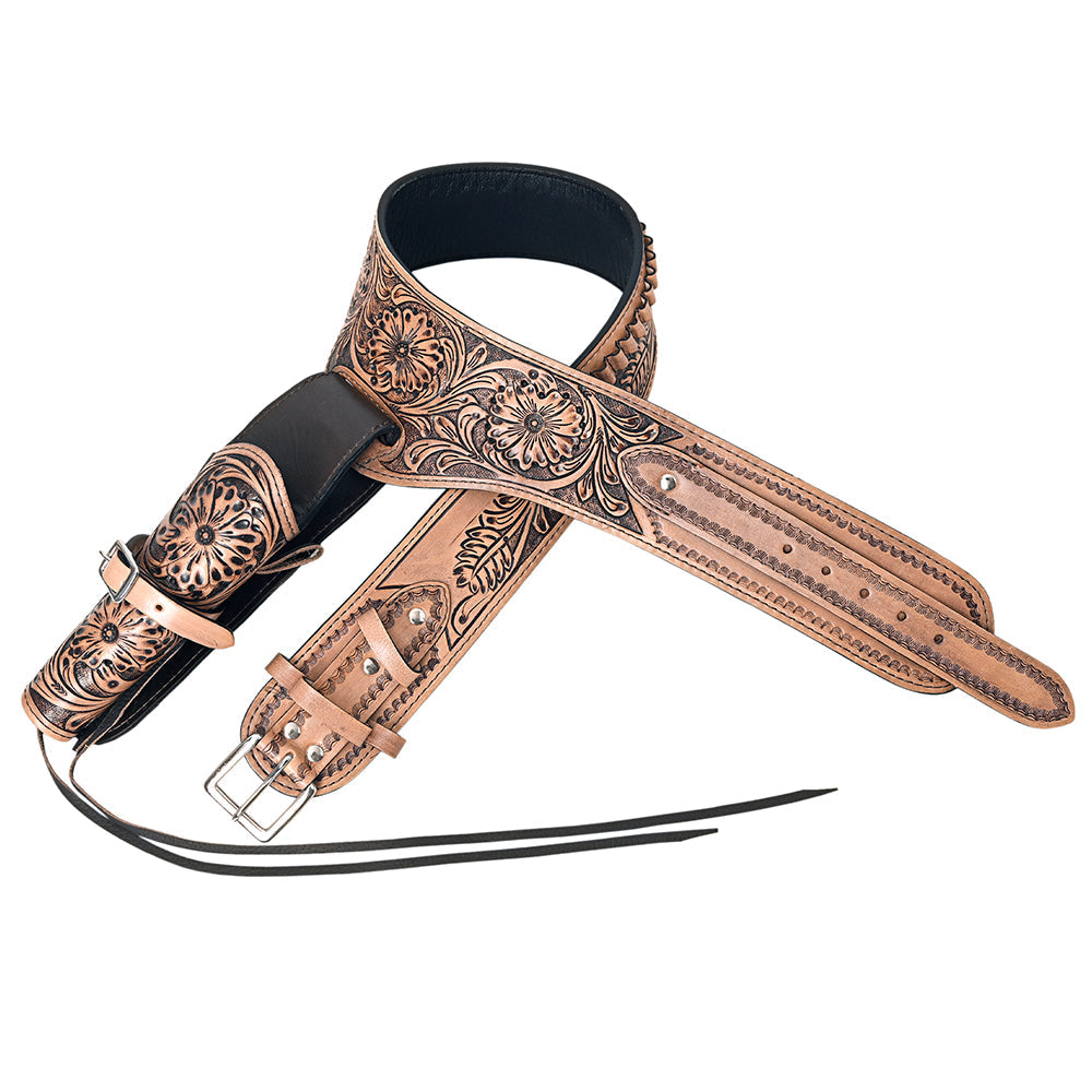 44 In Hilason Western Right Hand Gun Holster Rig 22 Cal Leather Cowboy