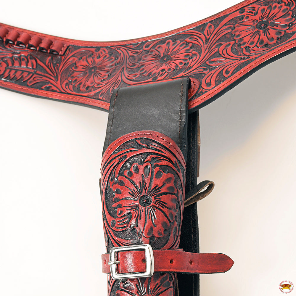 34 In Hilason Western Right Hand Gun Holster Rig 22 Cal Leather Cowboy