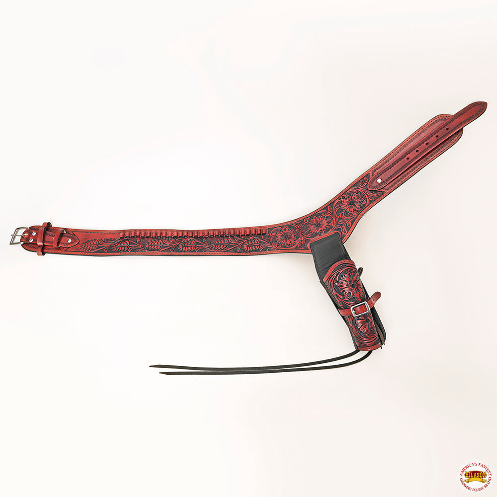 Hilason Western Right Hand Gun Holster Rig 22 Caliber Leather Cowboy