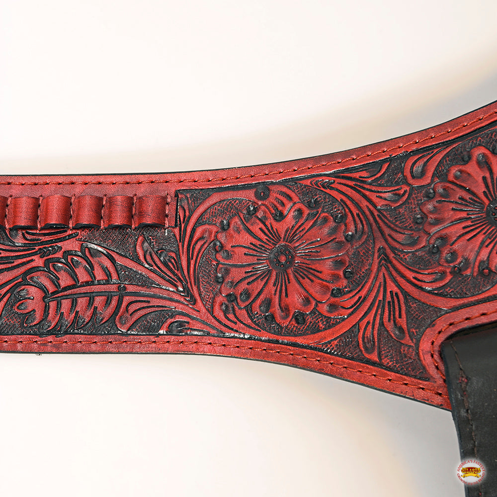 Hilason Western Right Hand Gun Holster Rig 22 Caliber Leather Cowboy