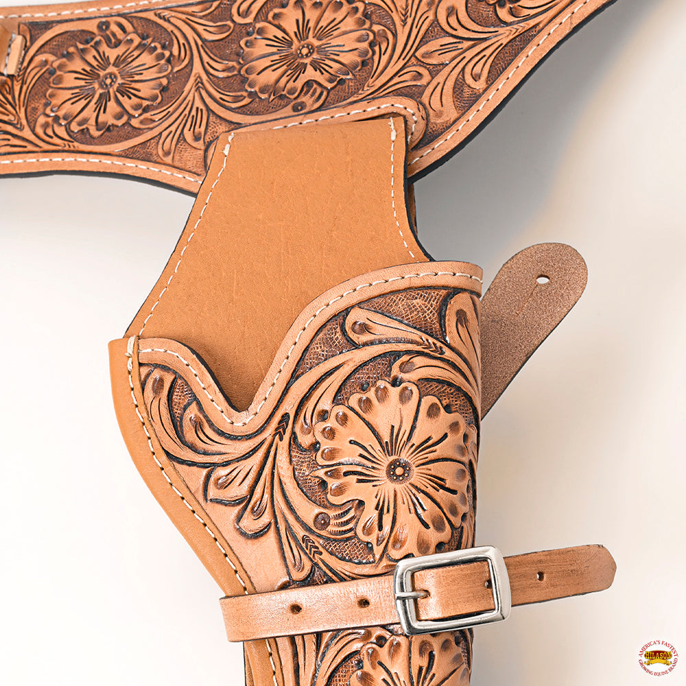 38 In Leather Gun Holster Hilason Western Right Hand Rig 38 Cal Cowboy