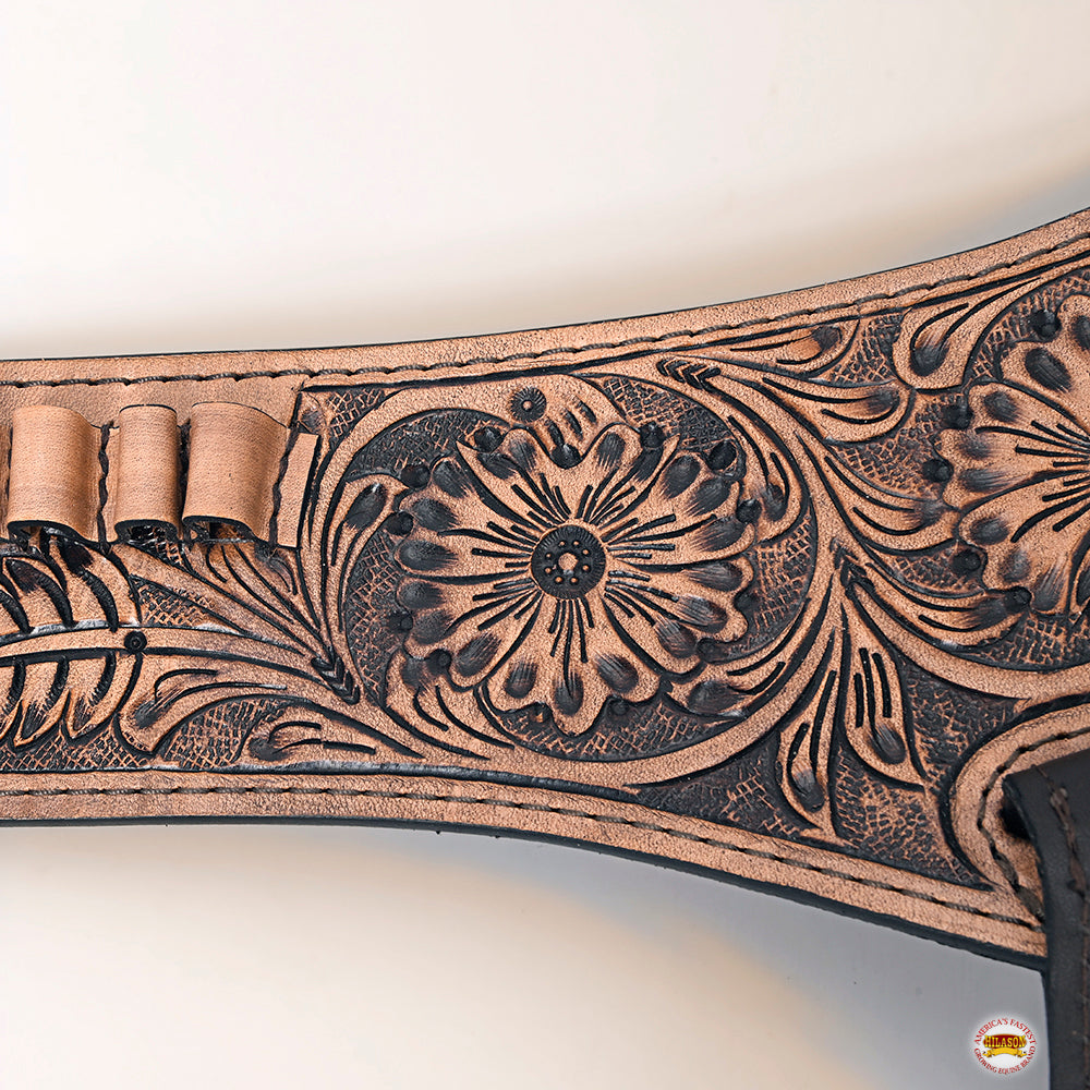 34 In Hilason Western Right Hand Gun Holster Rig 38 Cal Leather Cowboy