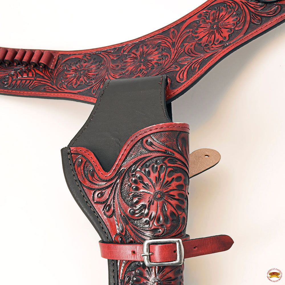 36 In Hilason Western Right Hand Gun Holster Rig 38 Cal Leather Cowboy