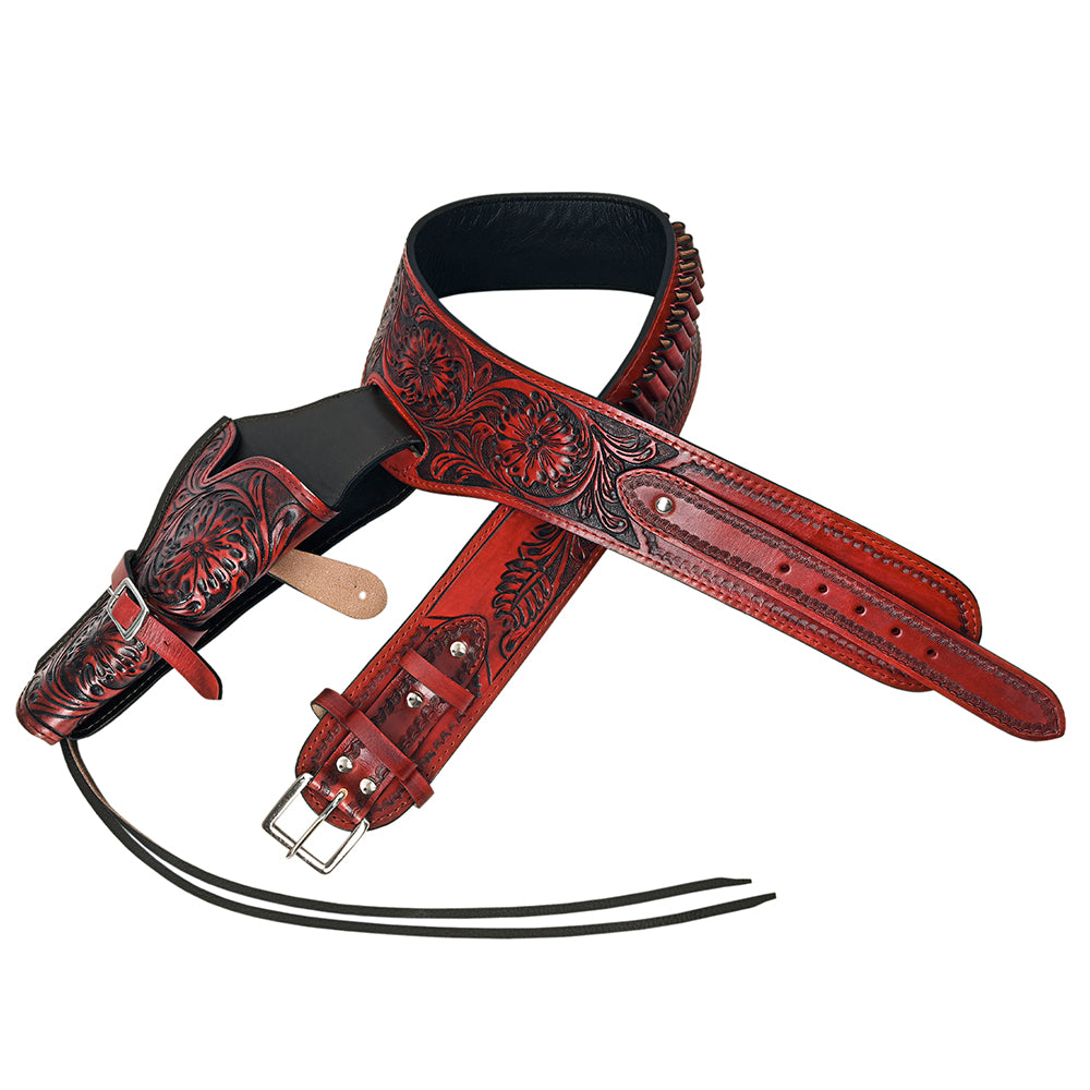 52 In Hilason Western Right Hand Gun Holster Rig 38 Cal Leather Cowboy