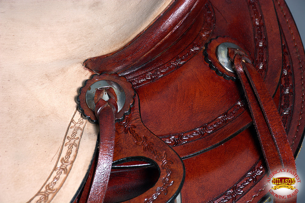 Western Horse Saddle American Leather Ranch Roping Trail Hilason Mahogany